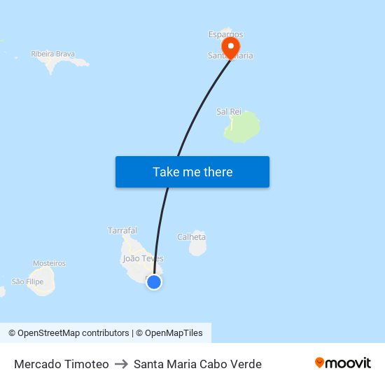 Mercado Timoteo to Santa Maria Cabo Verde map