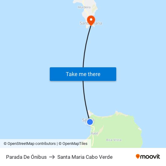 Parada De Ónibus to Santa Maria Cabo Verde map