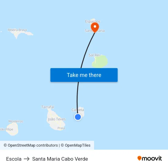 Escola to Santa Maria Cabo Verde map