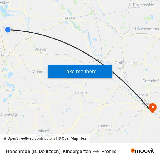 Hohenroda (B. Delitzsch), Kindergarten to Prohlis map