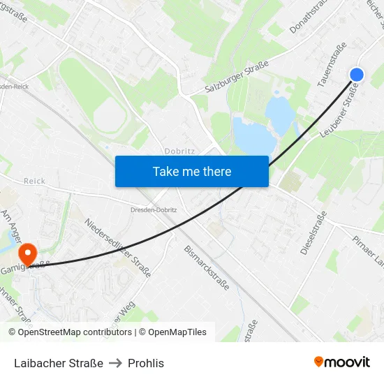 Laibacher Straße to Prohlis map