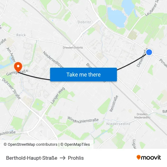 Berthold-Haupt-Straße to Prohlis map
