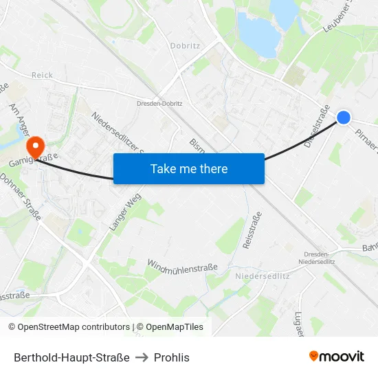 Berthold-Haupt-Straße to Prohlis map
