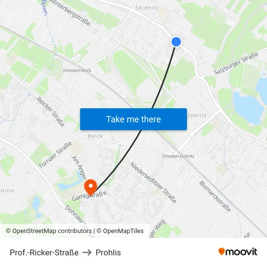 Prof.-Ricker-Straße to Prohlis map