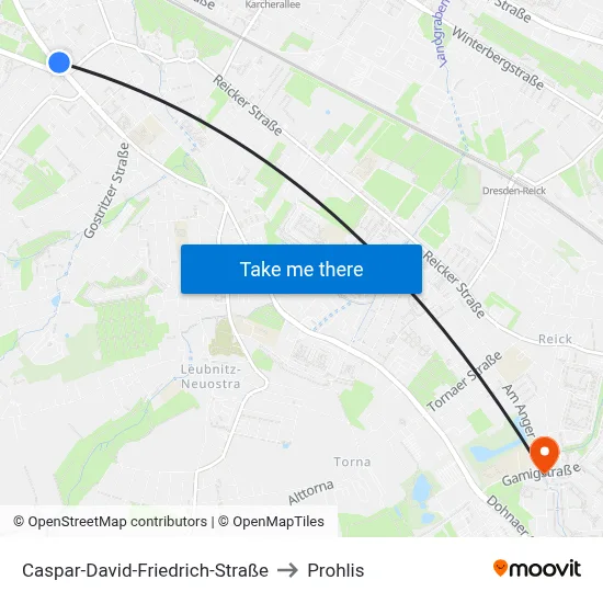 Caspar-David-Friedrich-Straße to Prohlis map
