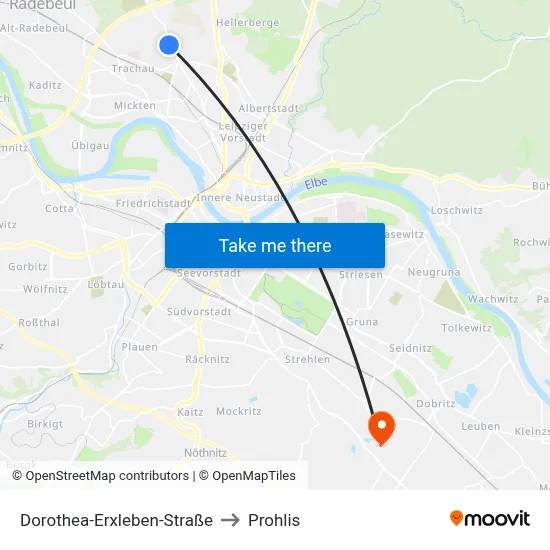 Dorothea-Erxleben-Straße to Prohlis map