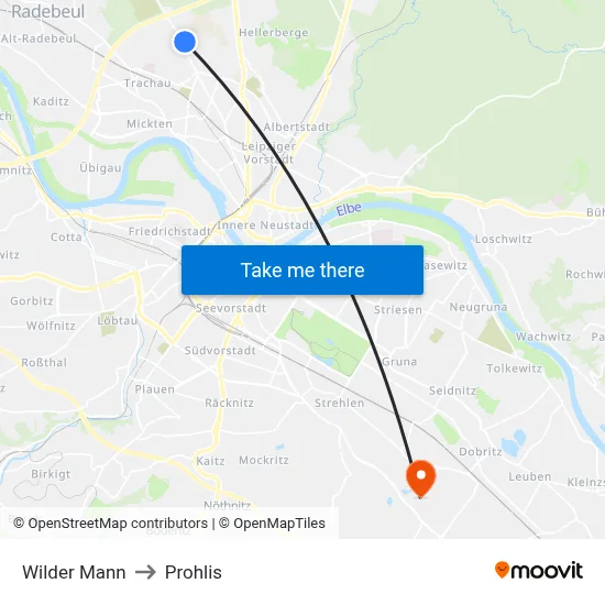 Wilder Mann to Prohlis map