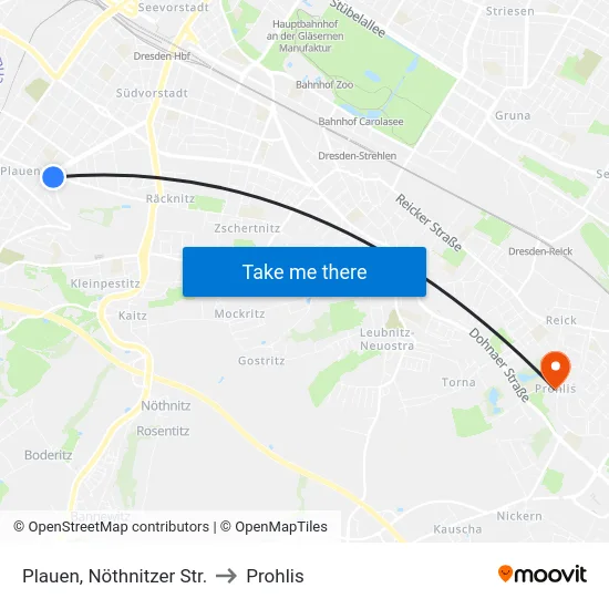 Plauen, Nöthnitzer Str. to Prohlis map