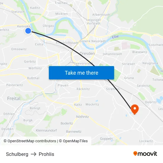 Schulberg to Prohlis map