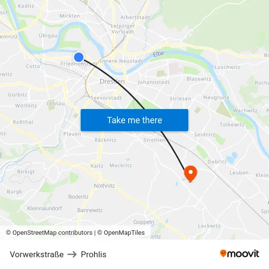 Vorwerkstraße to Prohlis map