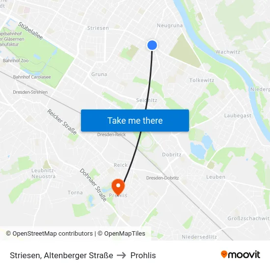 Striesen, Altenberger Straße to Prohlis map