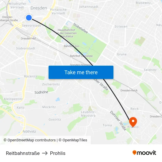 Reitbahnstraße to Prohlis map