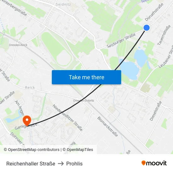 Reichenhaller Straße to Prohlis map