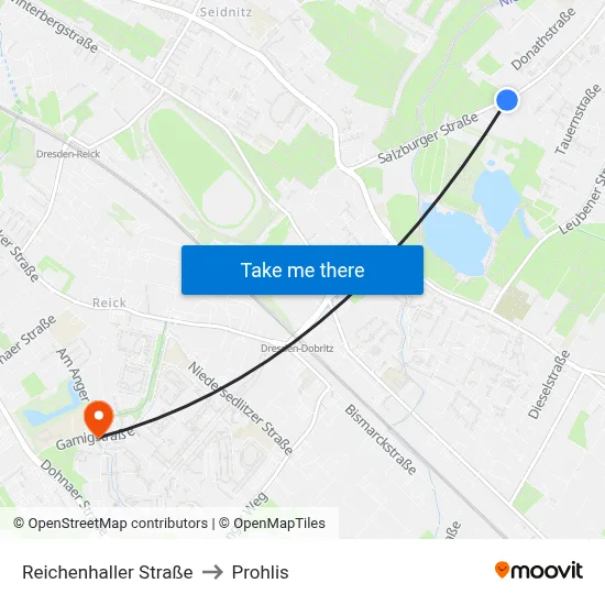 Reichenhaller Straße to Prohlis map