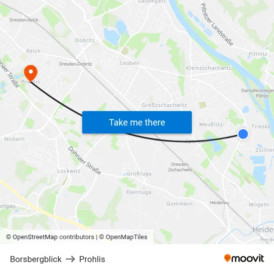 Borsbergblick to Prohlis map