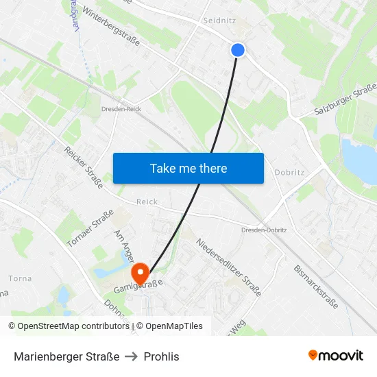 Marienberger Straße to Prohlis map