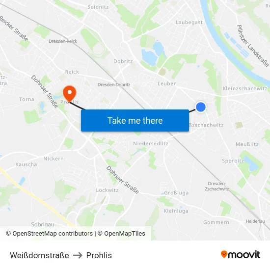 Weißdornstraße to Prohlis map