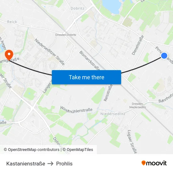 Kastanienstraße to Prohlis map