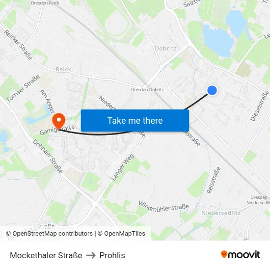 Mockethaler Straße to Prohlis map