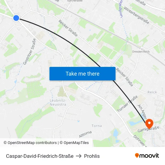 Caspar-David-Friedrich-Straße to Prohlis map