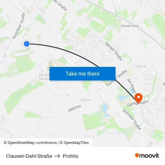 Clausen-Dahl-Straße to Prohlis map