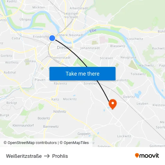 Weißeritzstraße to Prohlis map