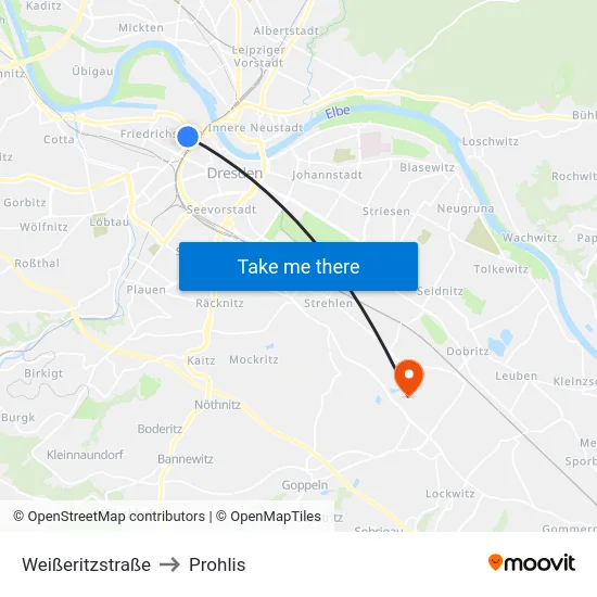 Weißeritzstraße to Prohlis map