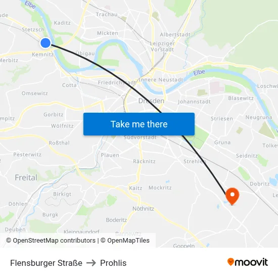 Flensburger Straße to Prohlis map
