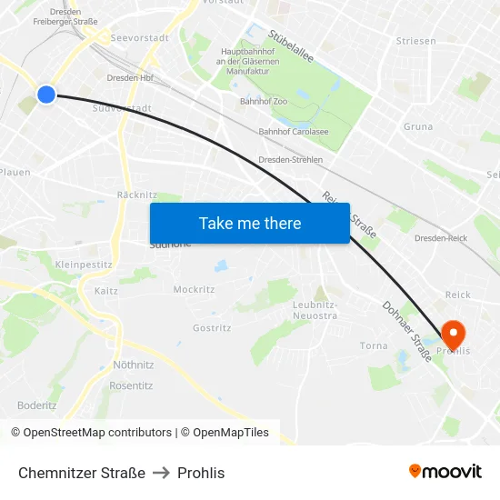 Chemnitzer Straße to Prohlis map