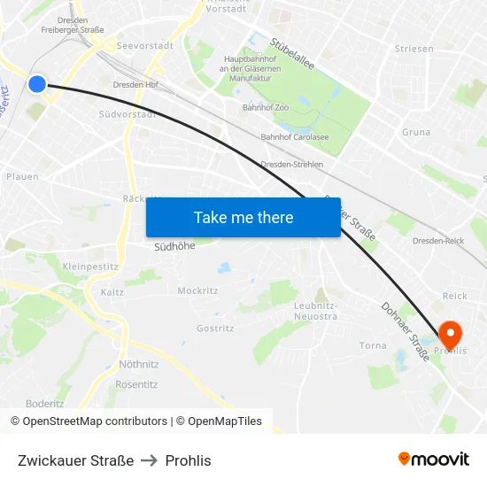 Zwickauer Straße to Prohlis map