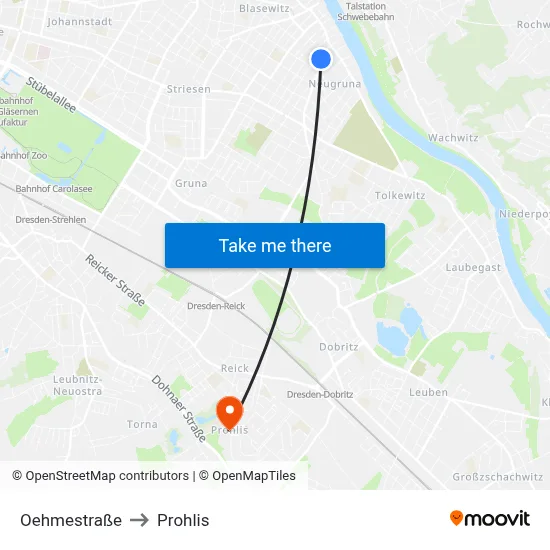 Oehmestraße to Prohlis map
