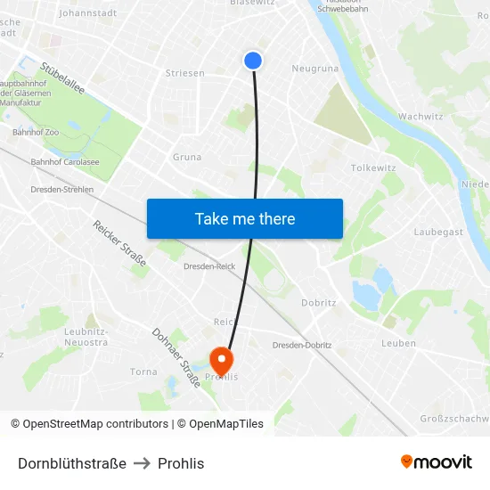 Dornblüthstraße to Prohlis map