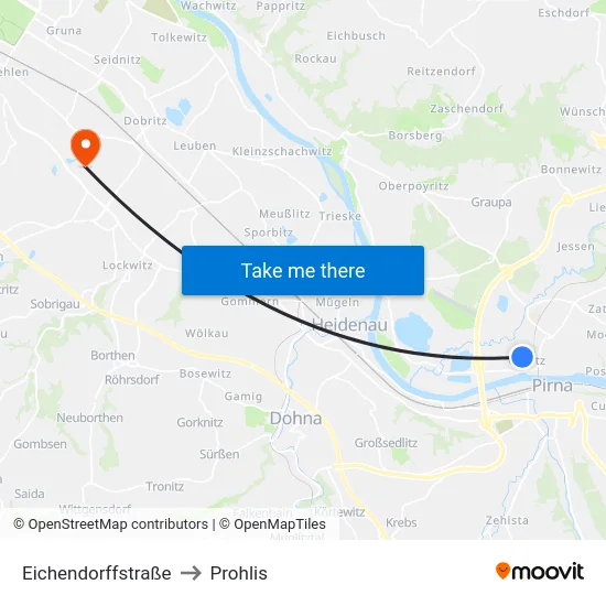 Eichendorffstraße to Prohlis map