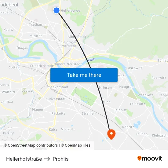 Hellerhofstraße to Prohlis map