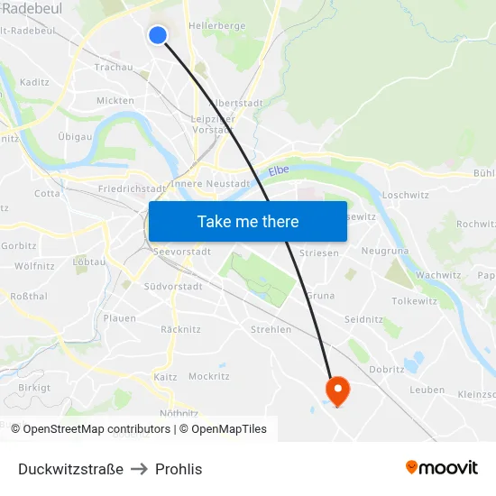 Duckwitzstraße to Prohlis map