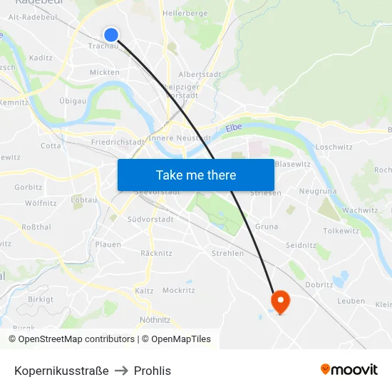 Kopernikusstraße to Prohlis map