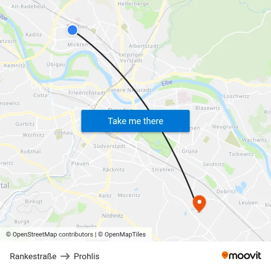 Rankestraße to Prohlis map