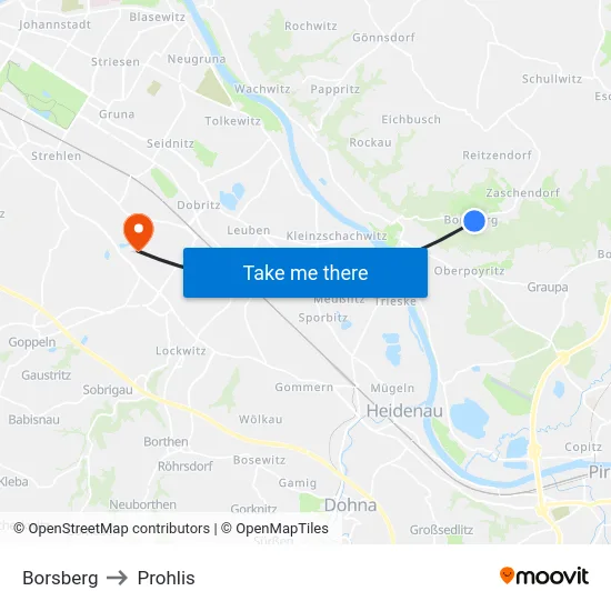Borsberg to Prohlis map