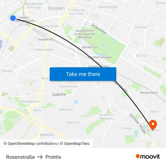 Rosenstraße to Prohlis map
