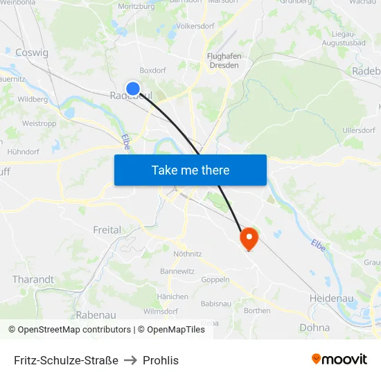 Fritz-Schulze-Straße to Prohlis map