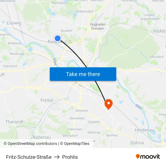 Fritz-Schulze-Straße to Prohlis map