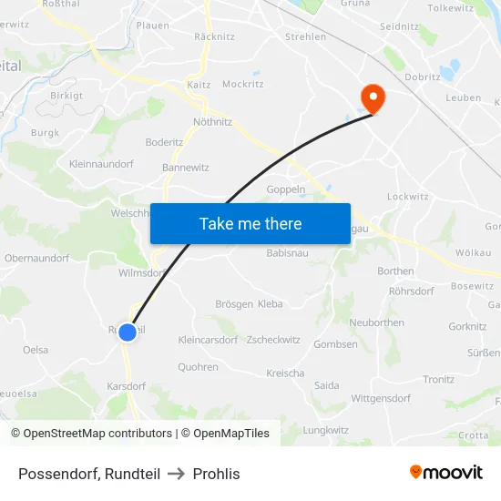 Possendorf, Rundteil to Prohlis map
