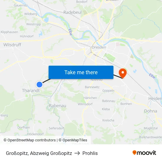 Großopitz, Abzweig Großopitz to Prohlis map