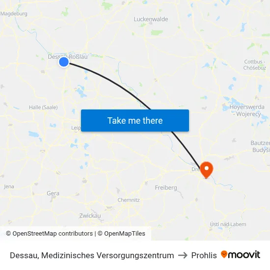 Dessau, Medizinisches Versorgungszentrum to Prohlis map