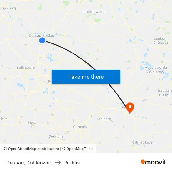 Dessau, Dohlenweg to Prohlis map