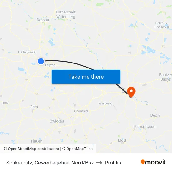 Schkeuditz, Gewerbegebiet Nord/Bsz to Prohlis map