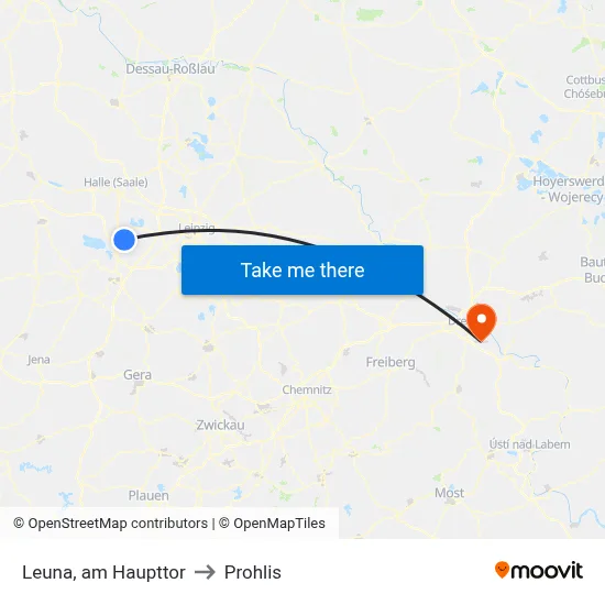 Leuna, am Haupttor to Prohlis map