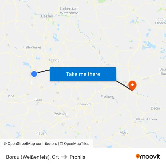 Borau (Weißenfels), Ort to Prohlis map