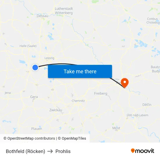 Bothfeld (Röcken) to Prohlis map