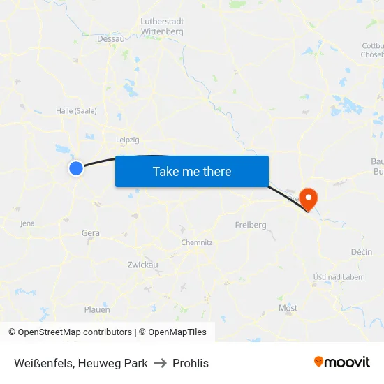 Weißenfels, Heuweg Park to Prohlis map